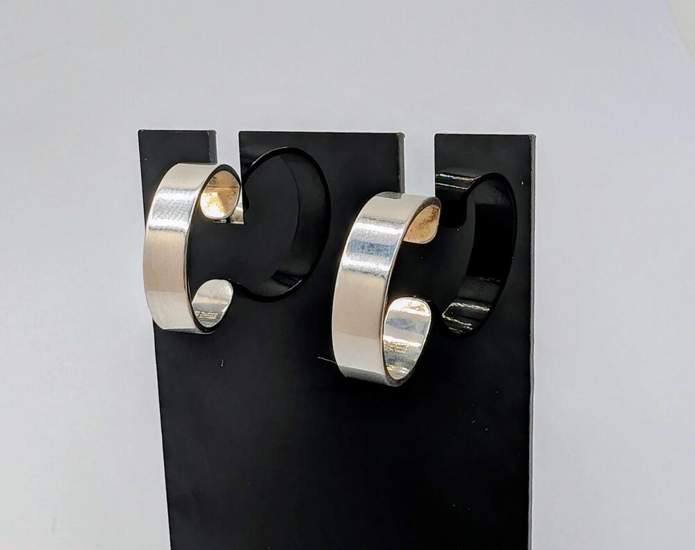 James Avery Retired Bold Flat Sterling Silver Hoops